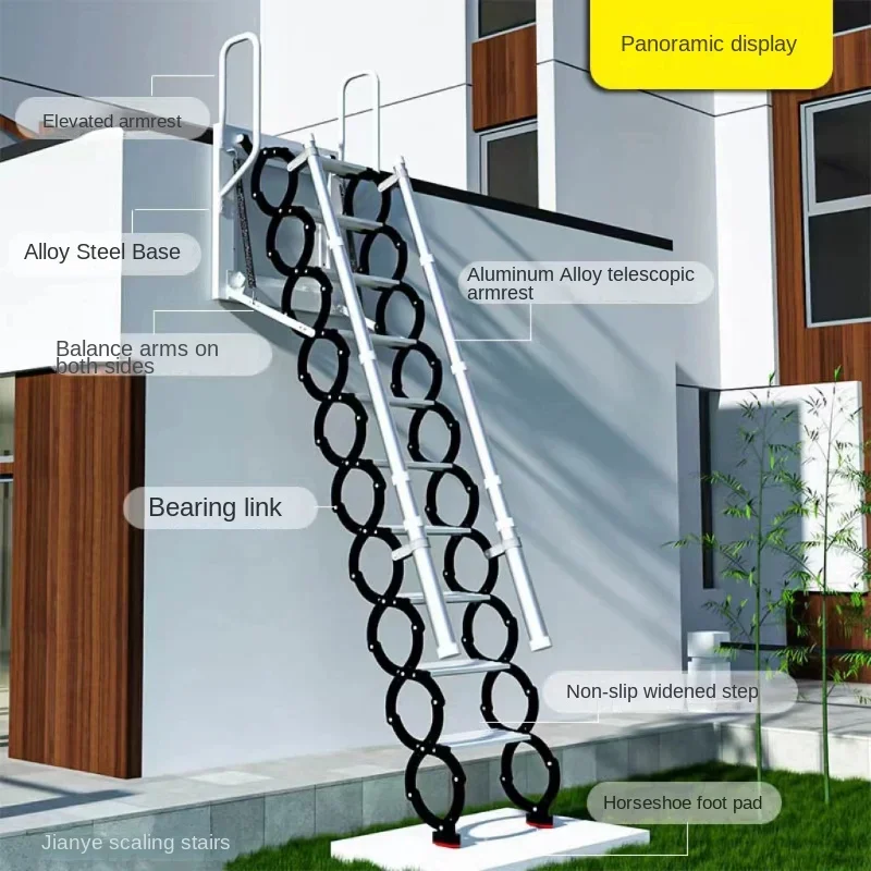 Wandbehang versenkbare Treppen spezielle Innen-und Außen elektrische Dachboden Verdickung Villa Compound versteckte Leiter