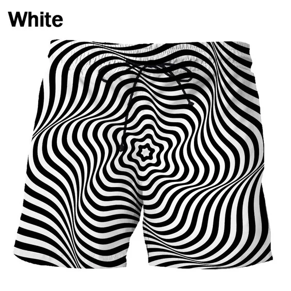 Men's Fashion Cool Vertigo and Hypnosis Graphic Shorts Summer Hip Hop Personality Beach Outdoor Shorts