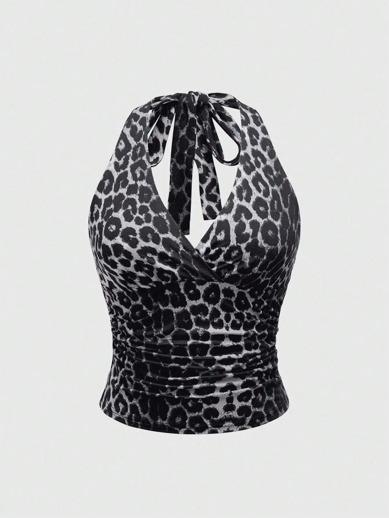 European and American Spring, Summer and Autumn Hot-Selling Leopard Print Casual Halter Neck Vest