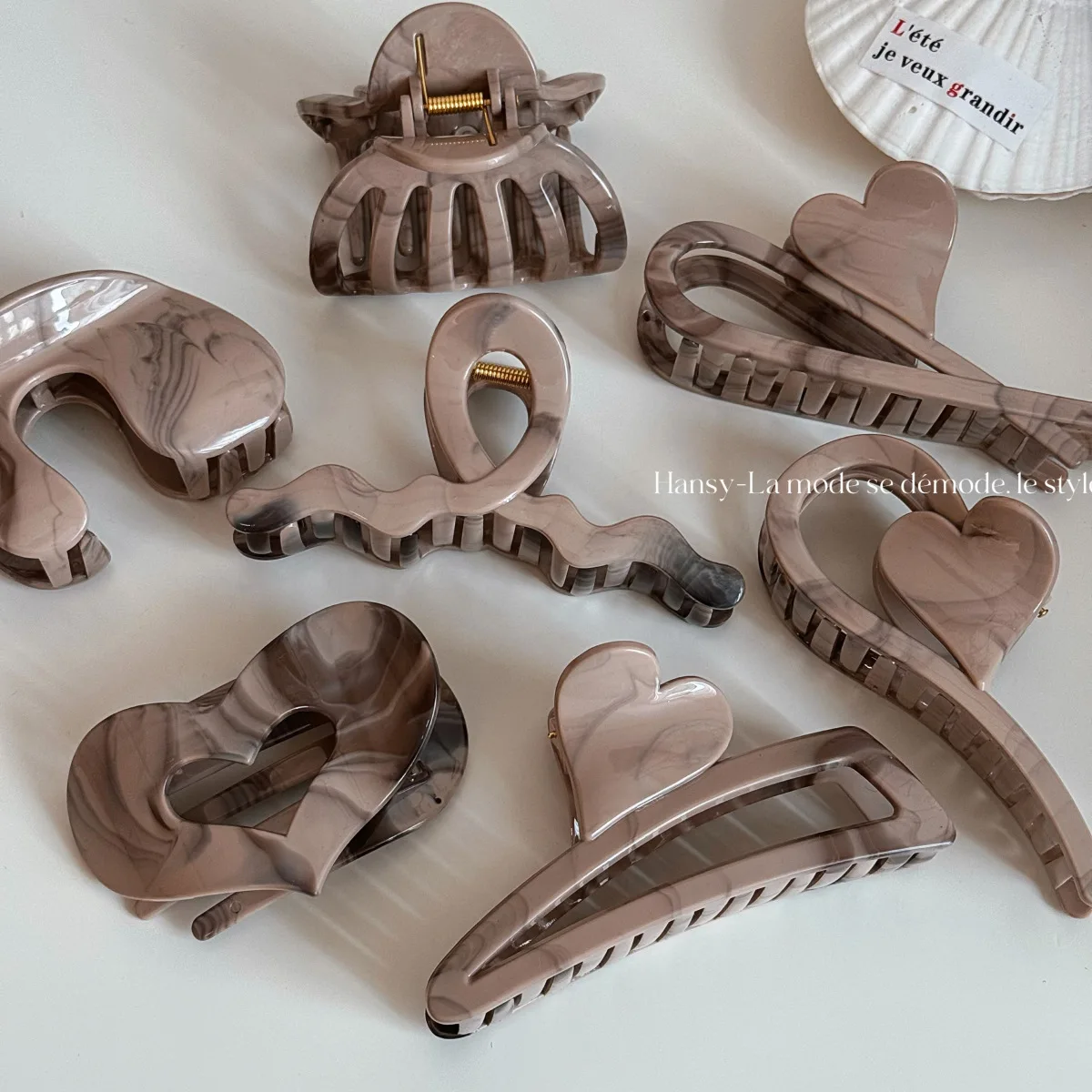 

2026 НОВЫЙ дымчато-серый цвет, коготь для волос, несколько классических стилей, акриловые заколки для волос, аксессуары для волос для женщин и девочек