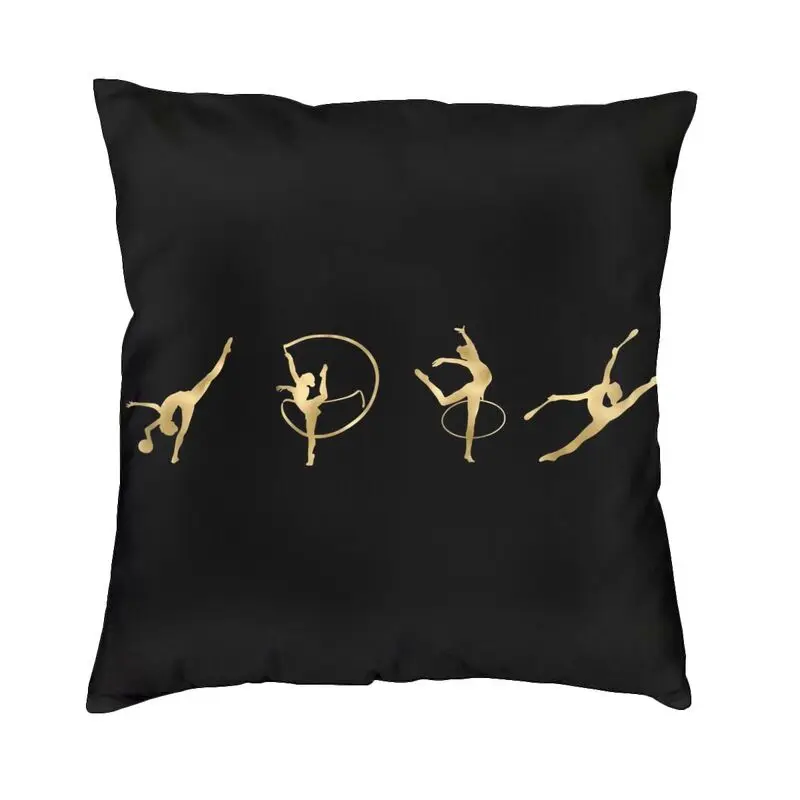 Fundas de almohada modernas con línea dorada para gimnasia rítmica, decoración del hogar, funda de cojín para sofá