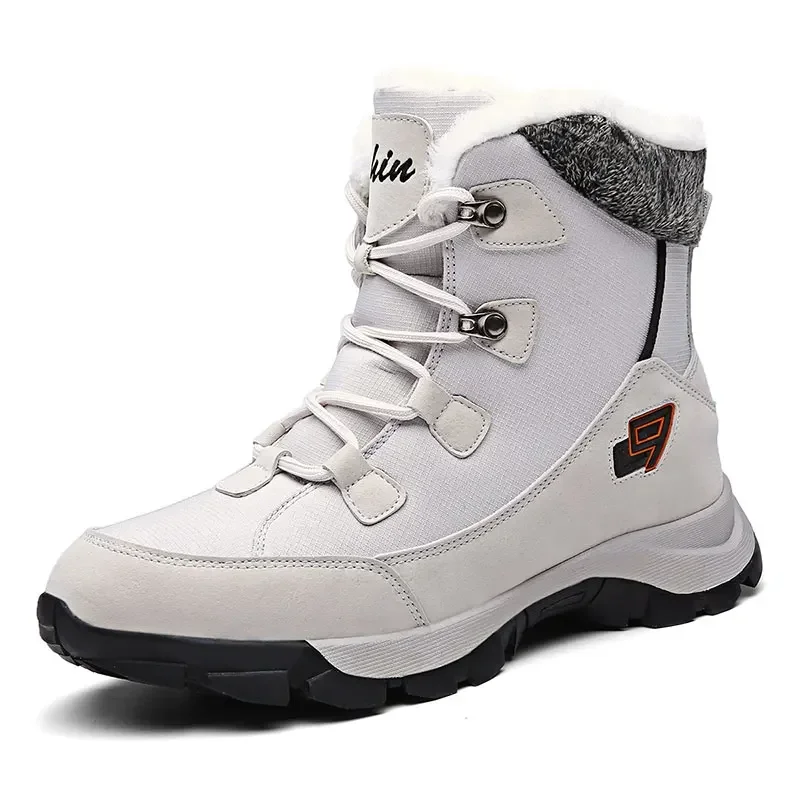 

2023 New Winter Boots Men Hiking Boots Outdoor Waterproof Snow Boots Men Warm Fur High-top Sports Casual Cotton Shoes Non-slip