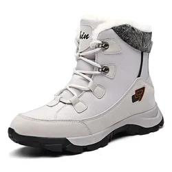 2023 New Winter Boots Men Hiking Boots Outdoor Waterproof Snow Boots Men Warm Fur High-top Sports Casual Cotton Shoes Non-slip