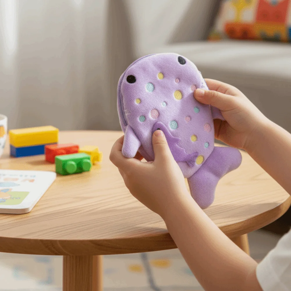 Monedero de peluche de tiburón ballena de dibujos animados, colgante para bolso, cartera de peluche de tiburón, monedero de peluche portátil de moda, bolsa para auriculares