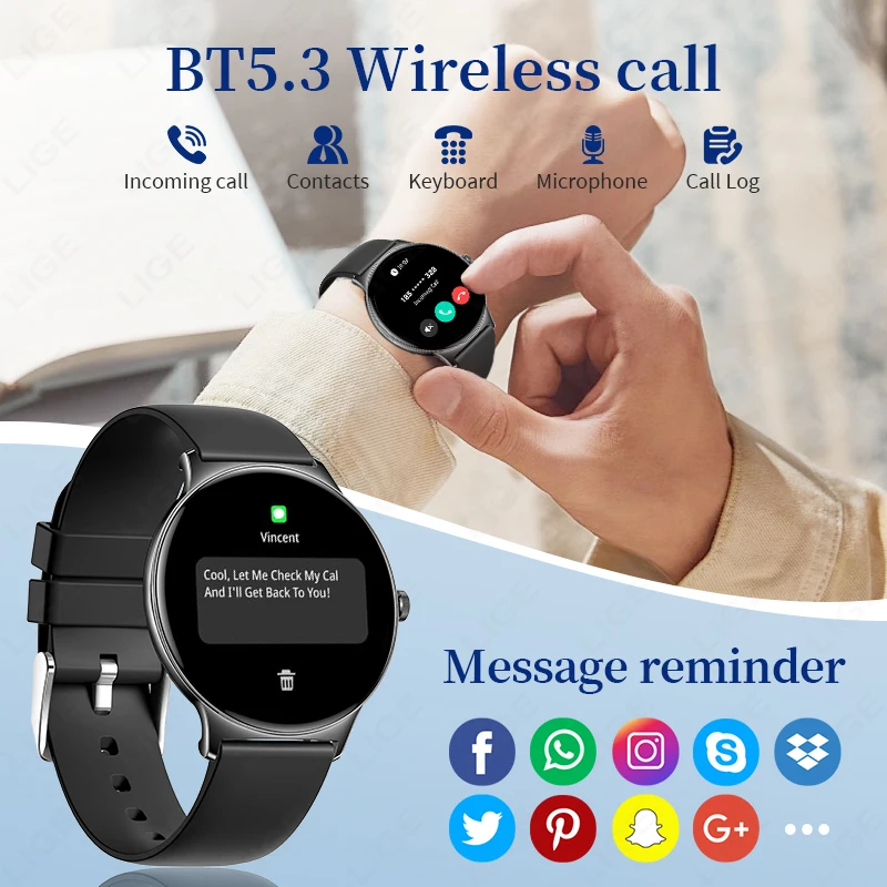 New Ultra Thin Men Smart Watch Women 1.43