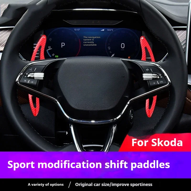 For Skoda Octavia Kodiaq RS VRS ENYAQ IV ABS Car Steering Wheel Shift Paddle Extend Shifters Sticker DSG Gear Auto Accessories