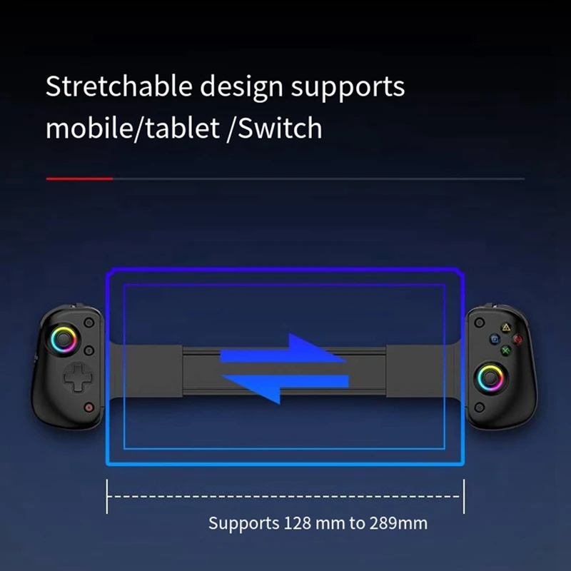 Wireless D8PRO RGB Controller For Switch, Bluetooth Stretchable Joystick For P4 & Android Tablets