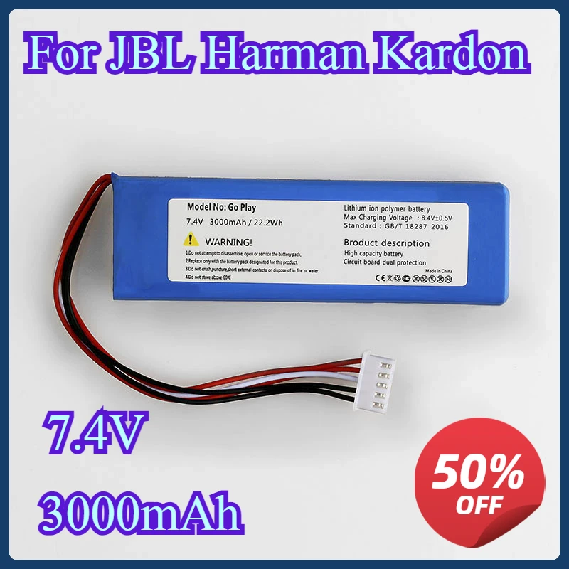 

New Replacement Battery GSP1029102 01 3000mAh For Harman Kardon Go-play Bluetooth Speaker Batteries