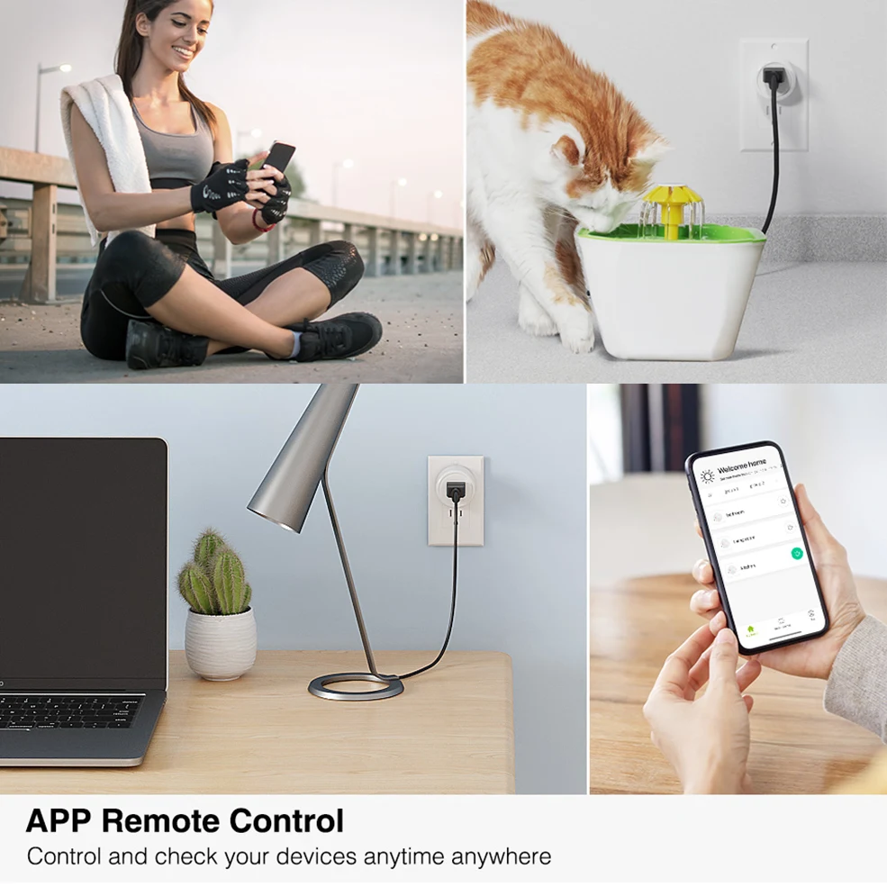 Tuya WiFi Smart Socket US Plug Outlet Smart Home 16A Zigbee Smart Plug Works With Alexa Amazon ,Google, Zigbee Gateway Hub