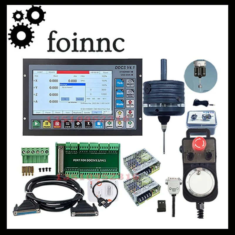 Ddcsv3.1 Upgrade Ddcsv4.1 4 Axis G Code Offline Cnc Controller mach3 3d Edge Finder E-stop Mpg Handwheel 75w 24v Power Supply