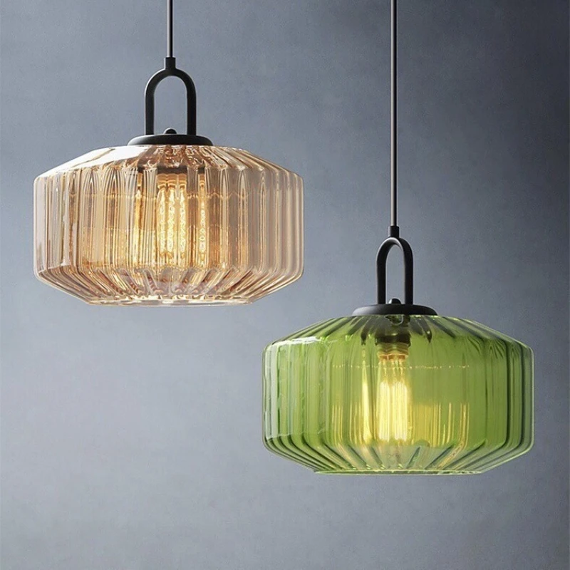 Colorful Glass Pendent Lamp, Modern Minimalist Lighting Fixtures for Restaurant Bar Counter Coffee Shop