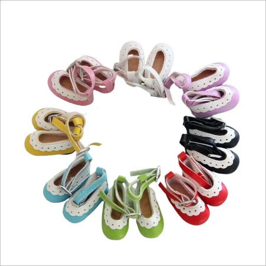 8 Colors Fashion 4.5*2.1cm PU Leather Cute Doll Shoes For 1/6 Bjd Doll Dress Up Mini Shoes Doll Toy Blyth Accessories