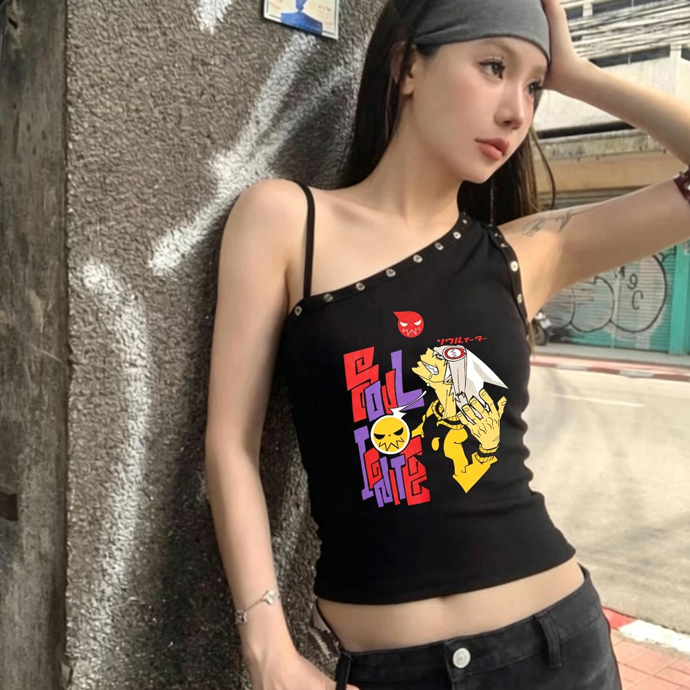 Soul Eater crop top shoujo streetwear gyaru kawaii korean fashion cheap shirt 2000s streetwear cute harajuku japan