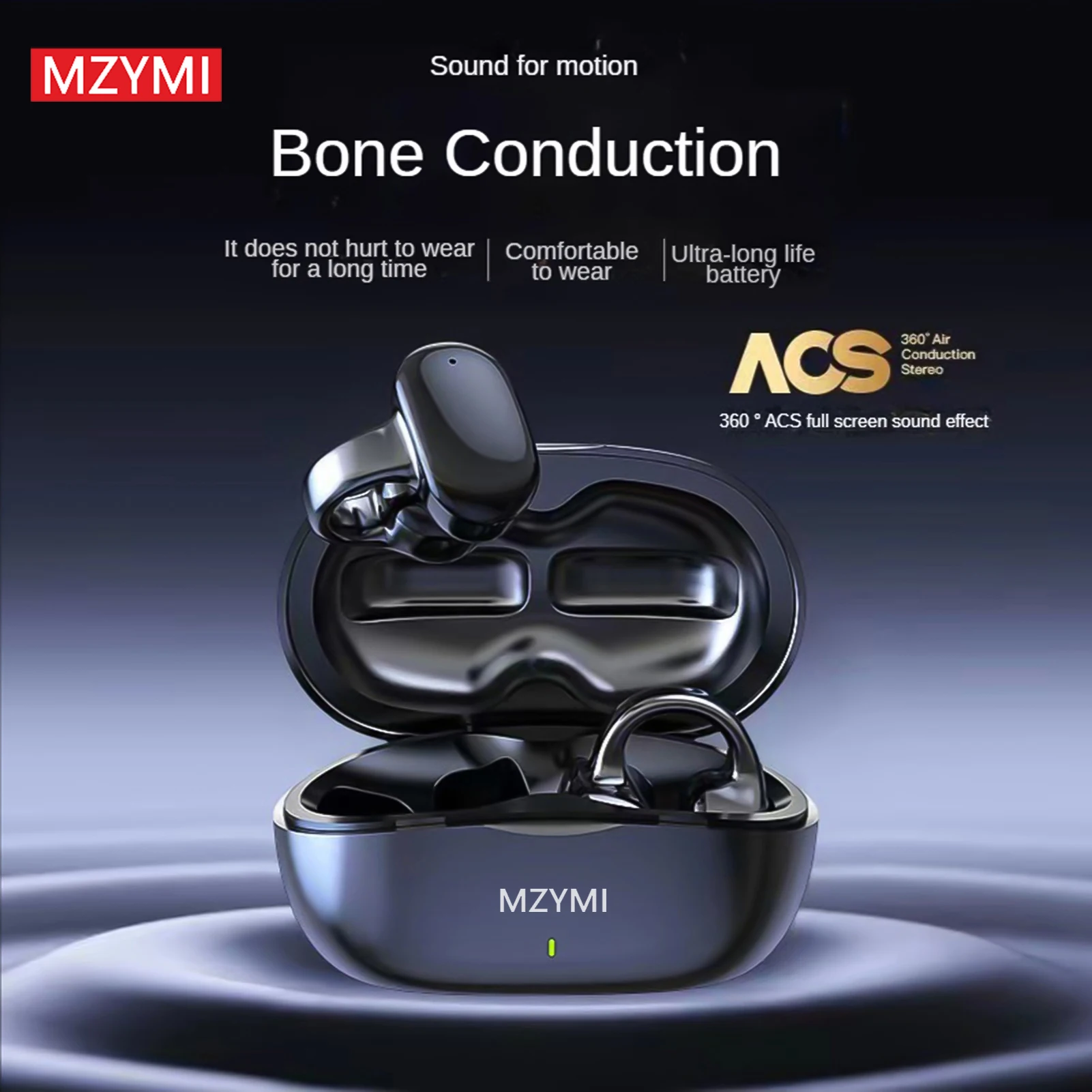 

MZYMI Bluetooth5.3 Headphones I13 Open Ear Earring Earphone Bone Conduction Wireless Earbuds Built-in Mic Sports Headest For TV