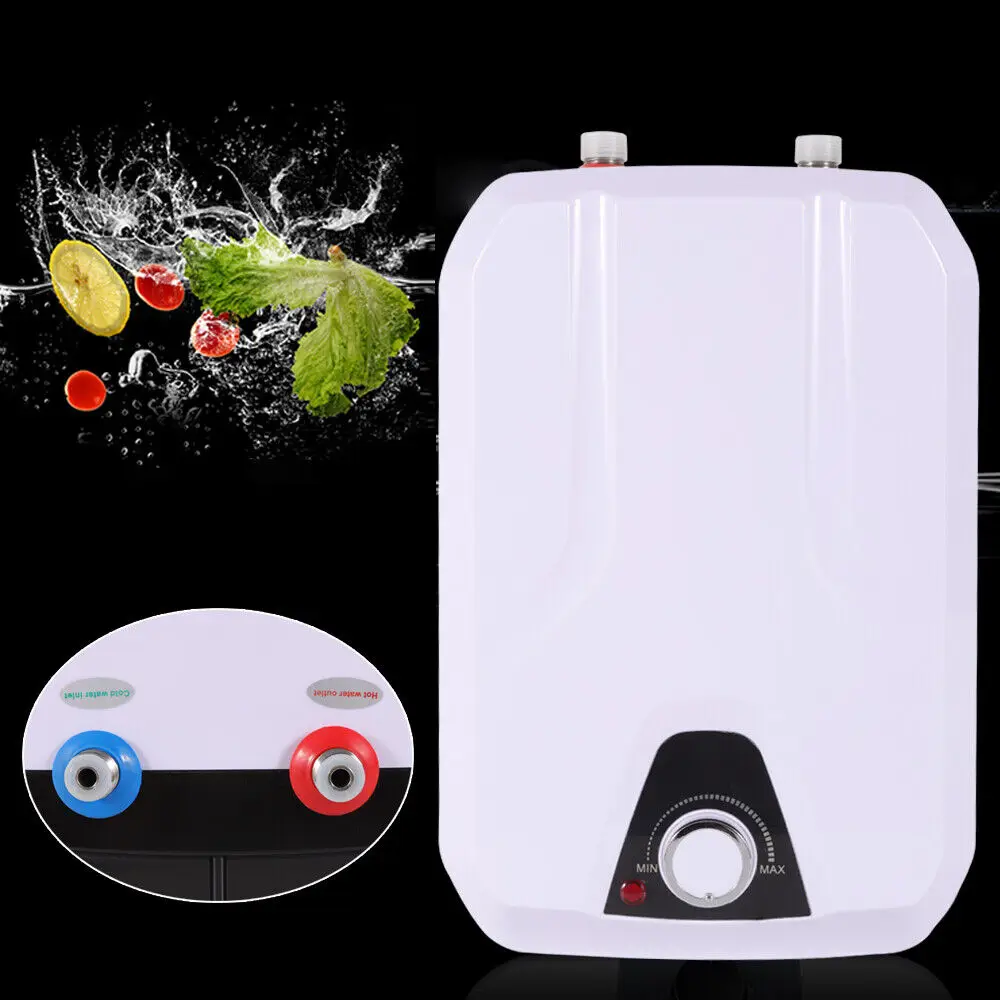 8L 1500W Instant Hot Water Heater Electric Tankless On Demand House Shower Sink