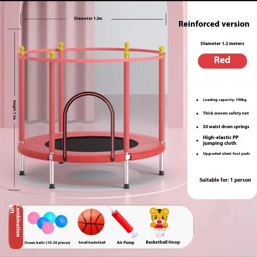 

Домашняя детская домашняя надувная кровать с детскими игрушками, оборудование для фитнеса с защитными сетками, батут из толстой стальной трубы