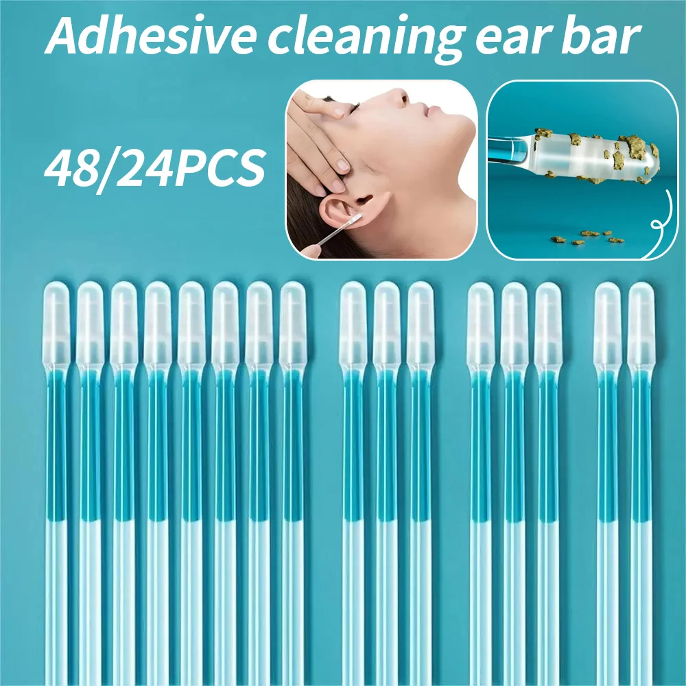 24 шт. одноразовые силиконовые средства для удаления ушной серы, липкие щипцы для ушей для детей, пожилых людей, S/L, очиститель для ушей, многоразовые клейкие насадки для ушей