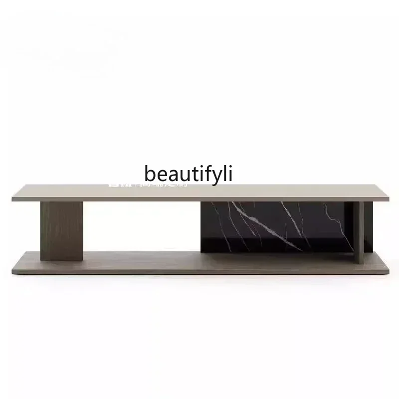 Q178 CC  Italian minimalist solid wood marble TV cabinet designer large flat audio-visual cabinet53