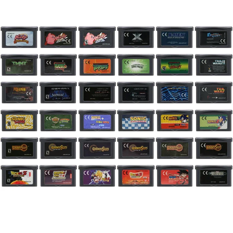 GBA Video Game Cartridge Console Card 32 Bit dDragon Ball Golden Sun kKirby sSonic Ninja Turtles sSpiderman for Fans Gift