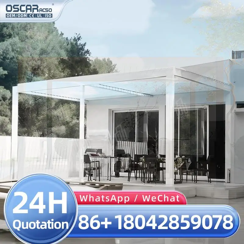 Aluminium Manual Louver Roof Outdoor Living Pergola Gazebo Pavilion for Backyard Garden Patio Sun Shade pergola