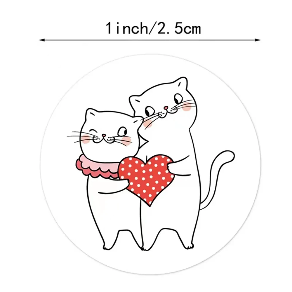 バレンタインデーのギフト用の包装シール、結婚式の思い出、装飾ステッカーロール、ありがとう、100-500個