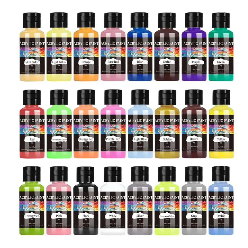 High-Quality 30 Ml/Bottle Acrylic Paint Colors Dyestuff Paint For Fabric Clothing Painting For Leather DIY Pigment Graffiti