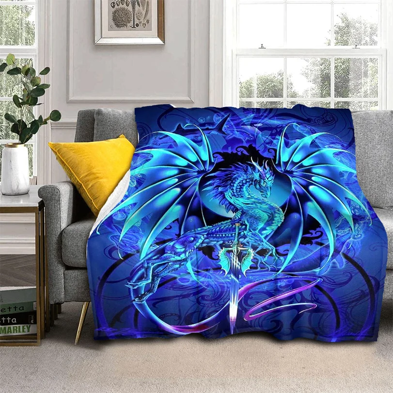 

3D Print Cool Colorful Sci-fi Dragon Blanket Flannel Blanket Soft Throw Blankets Bedspread for Bed Sofa Couch Boys Blanket Gifts