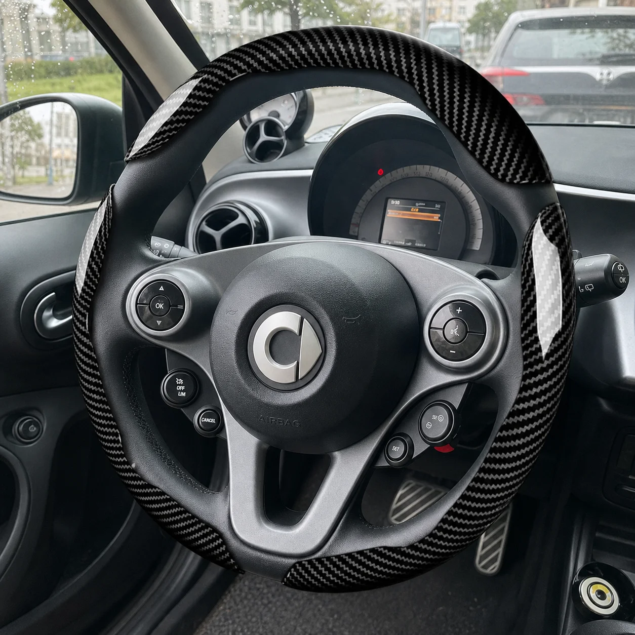 Suitable for Smart Suede Steering Wheel Cover Suitable for Fortwo 451 450 Tronsmart T7 453 Gauge Gbd2 1 3 Forfour Roadster