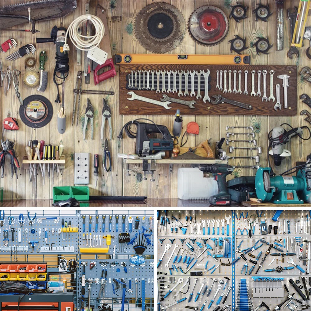 

Repair Tool Wrench Father's Day Photo Background Worker Engineer Boy Kids Birthday Party Backdrop Banner Photo Studio Props