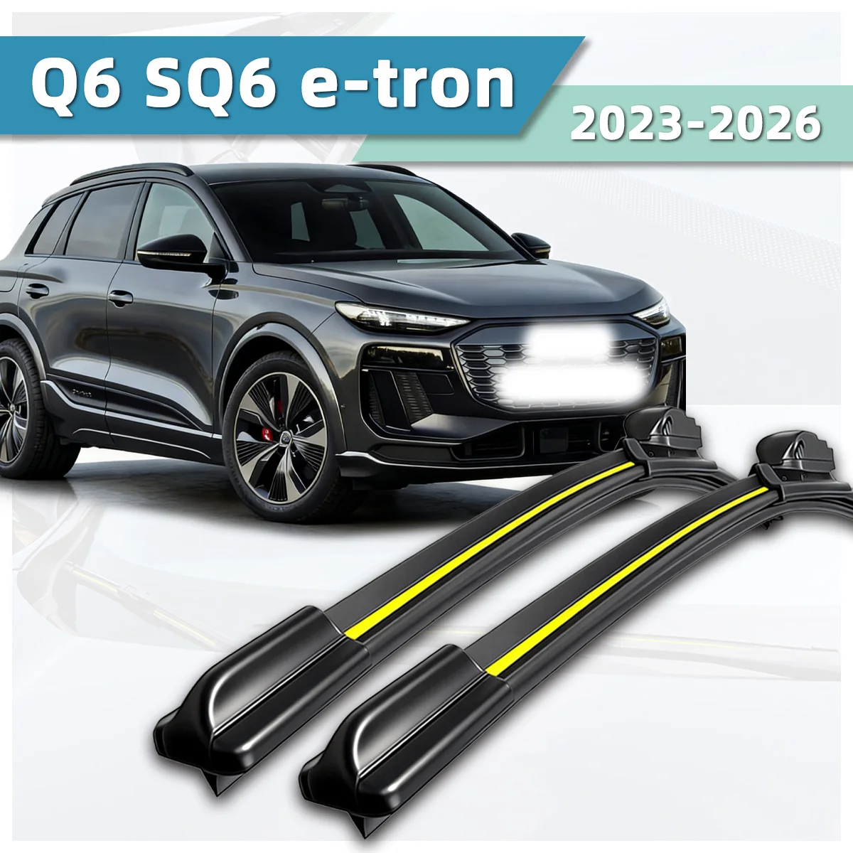아우디 Q6 SQ6 e-트론 (2023-2026)용 와이퍼 천연 고무 스트립 본리스 무소음 자동차 앞유리 와이퍼 자동차 액세서리