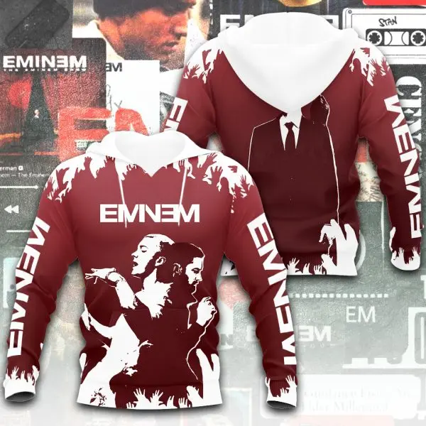 Vintage Rapper Eminem Graphic Hoodies 3D Print Man Women Tracksuit Pullovers Loose Casual Street Harajuku Men Hoodie Y2k Clothes