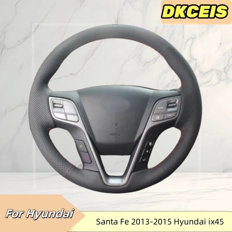 

DIY Car Steering Wheel Cover Faux Leather Breathable For Hyundai Santa Fe 2013-2015 Hyundai ix45 Steering Wheel Braiding Cover