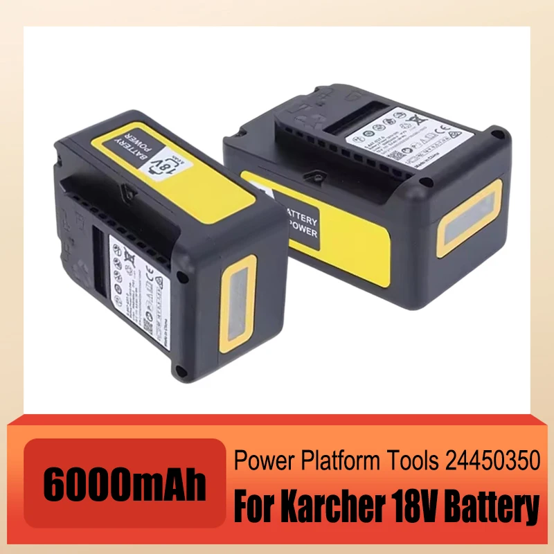 Für Kärcher 18V 6,0Ah Lithium-Ionen-Akku Ersatz für Kärcher 18V Akku-Elektrowerkzeuge 24450350 Mit LCD-Anzeige