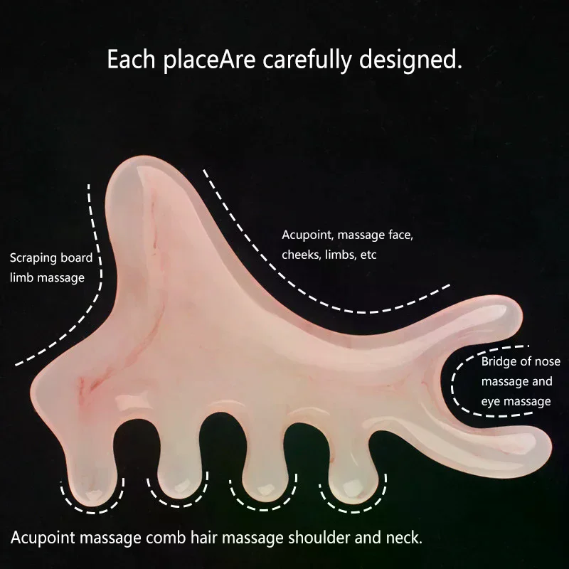 Head Eye Scalp Unblocking Meridian Massage Comb 4in1 Sandalwood Massage Comb Head Meridian Scalp Comb Eye Shoulder Neck Scrapin