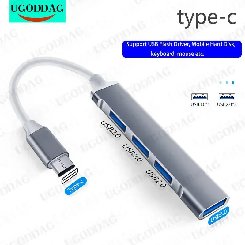 USB HUB Type C Extender 4-port USB3.0 2.0 Splitter for Notebook HUB Converter OTG Adapter for Computer USB C Docking Station