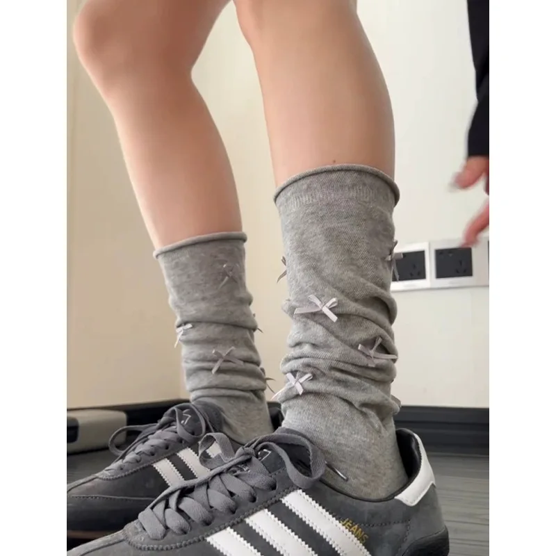 

Women Stockings Ballet Style Bow JK Lolita Loose Long Socks Japanese Women Stockings Spring Summer Breathable Knee High Socks