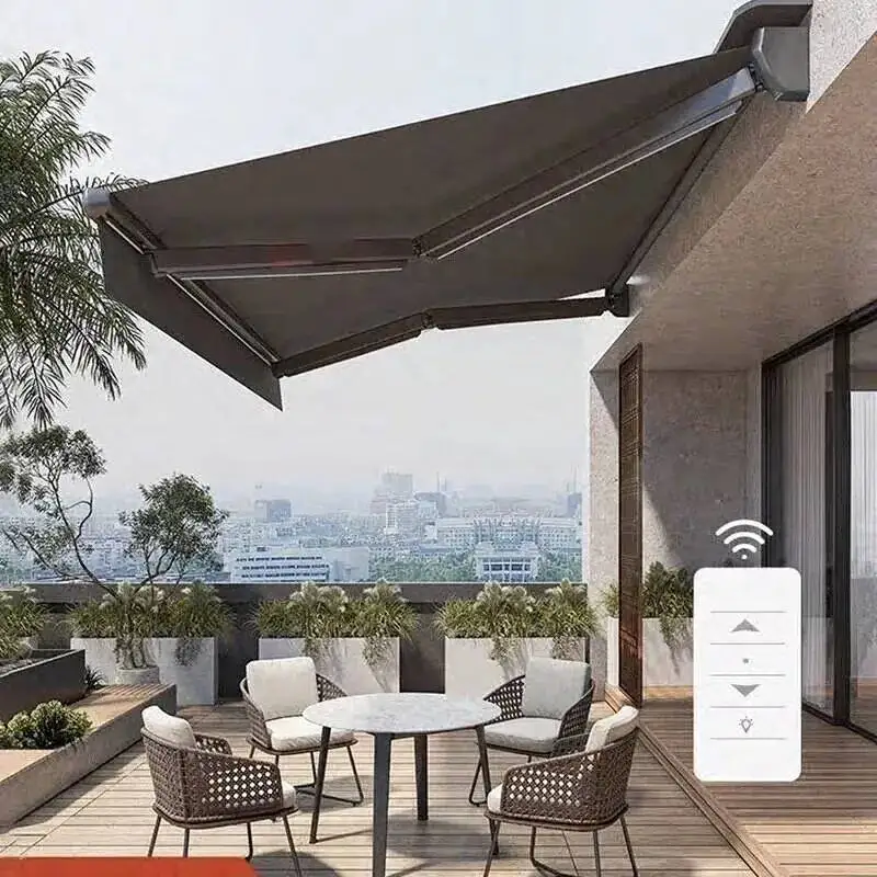 Pergola Electric Retractable Gazebos Aluminum Alloy Eaves Courtyard Villa Sunshade Tents Outdoor Balcony Rainproof Awning Tent Z