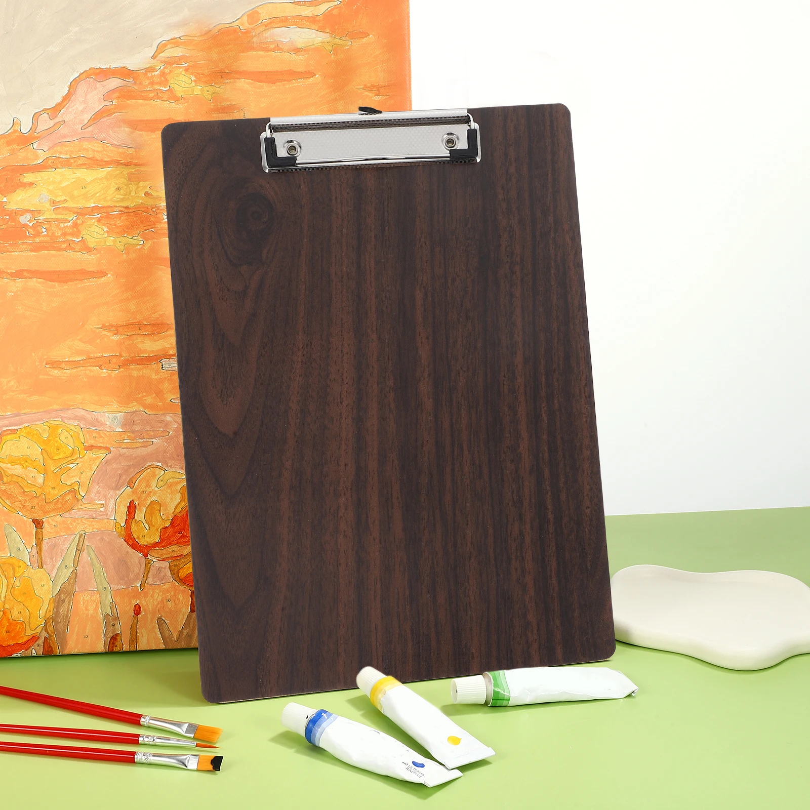 

Portable Wood Clipboard with Strong Metal Clip for Drawing Sketching Writing Walnut Writing Board Artists Classroom File