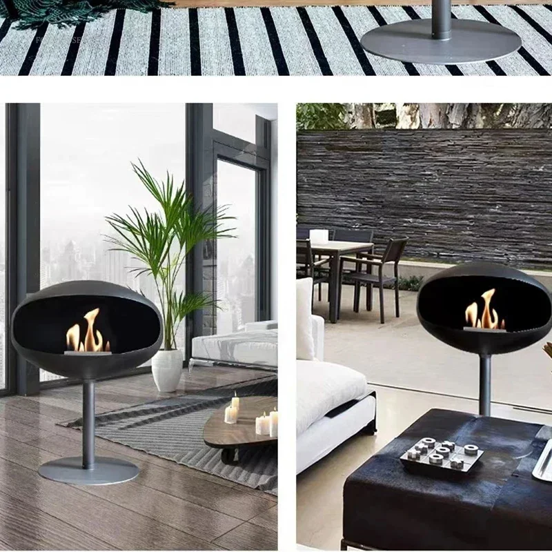 Indoor Floor-standing Fireplaces  Artistic Metal Fireplace Home Living Room Decoration High-end Heater Modern Fireplace