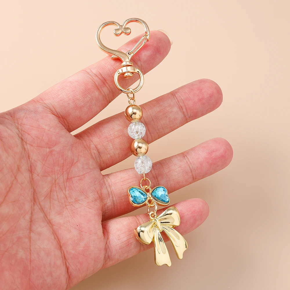 Aihua süße Y2K Metall Perle Liebe Herz Schleife Schlüsselanhänger für Frauen Mädchen Handtasche Anhänger DIY Schlüsselanhänger handgemachte Schmuck Geschenke – Detail 11