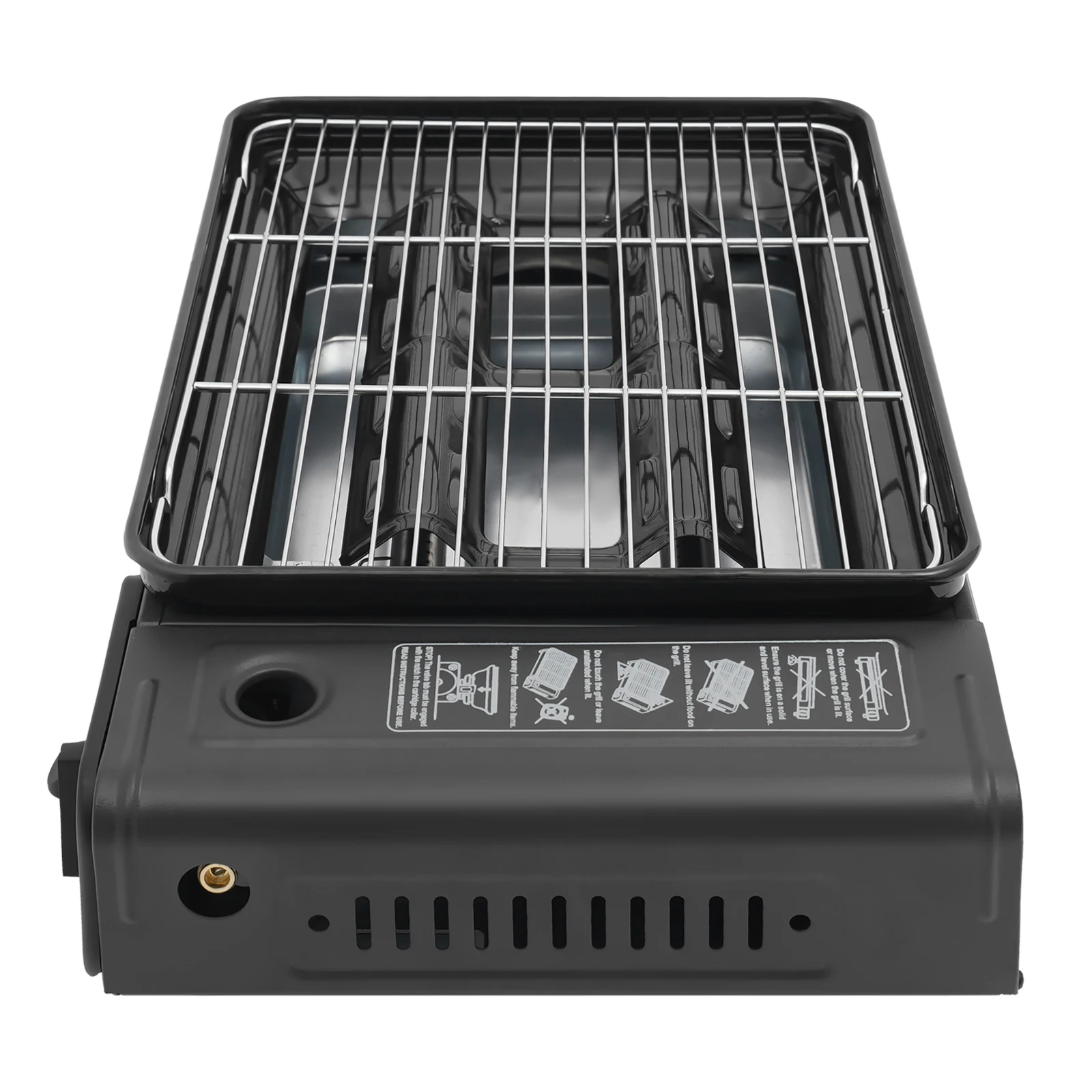 NEUESTER Tragbarer Outdoor-Gasgrill Butan-Kocher, Campingkocher mit Grillnetz & Tragetasche, Tischgrill Butan-Campingkocher