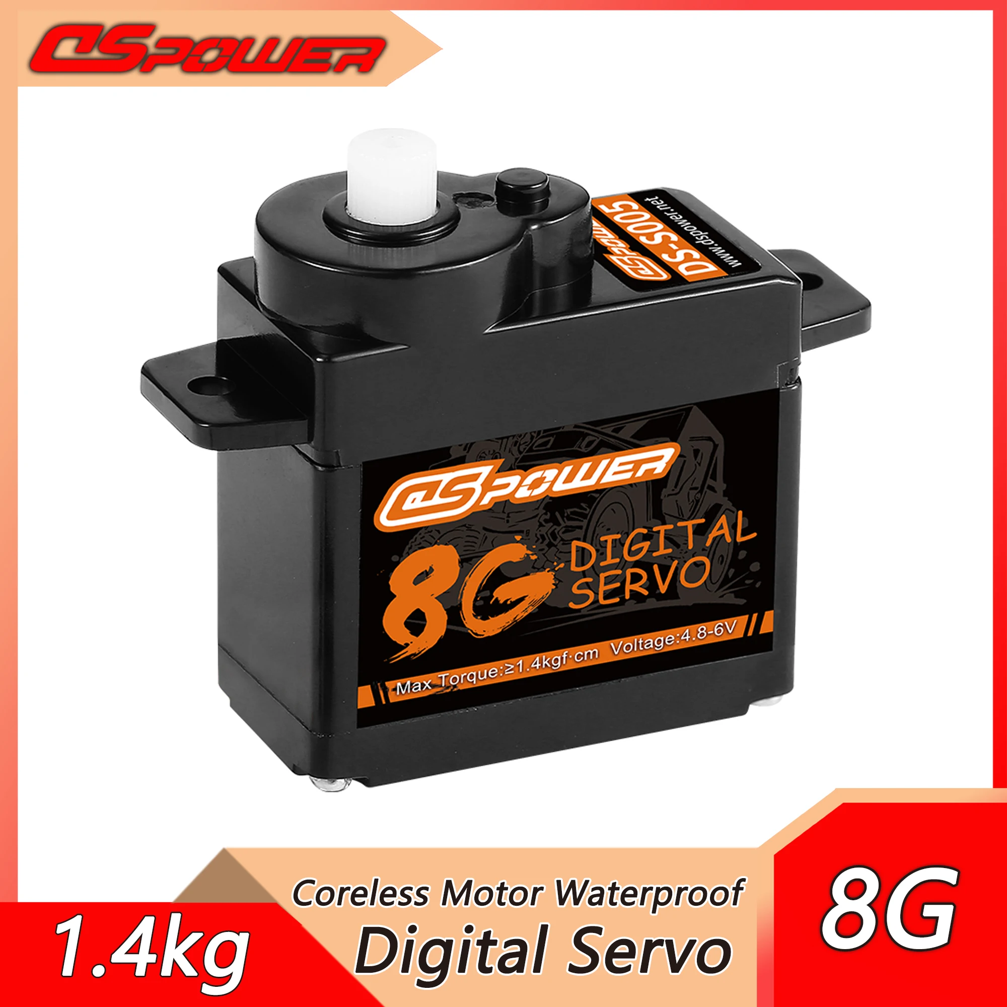 

DSpower 8g Waterproof Micro Servo Coreless Motor Low Profile Brushless Digital Servo for RC Car Airplane Helicopter Robot Wltoys