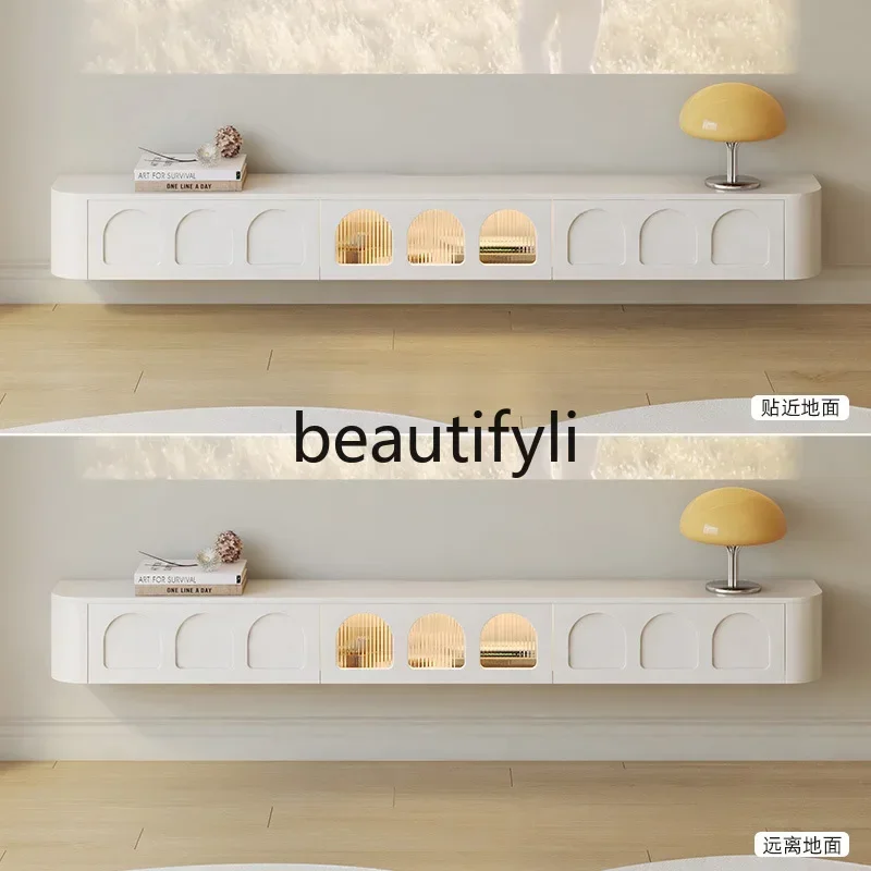 32 French suspended TV cabinet coffee table combination locker suspended TV cabinet living room