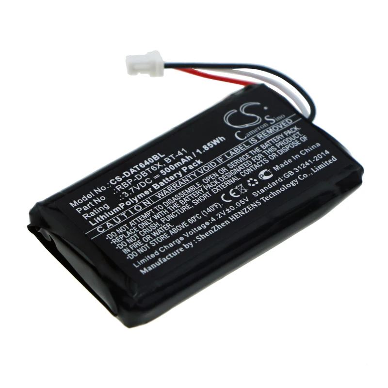 Cameron Sino 3.7V 500mAh Barcode Scanner Battery RBP-DBT6X, BT-41, 128004100 for Datalogic RIDA DBT6400, RBP-6400 +TOOL
