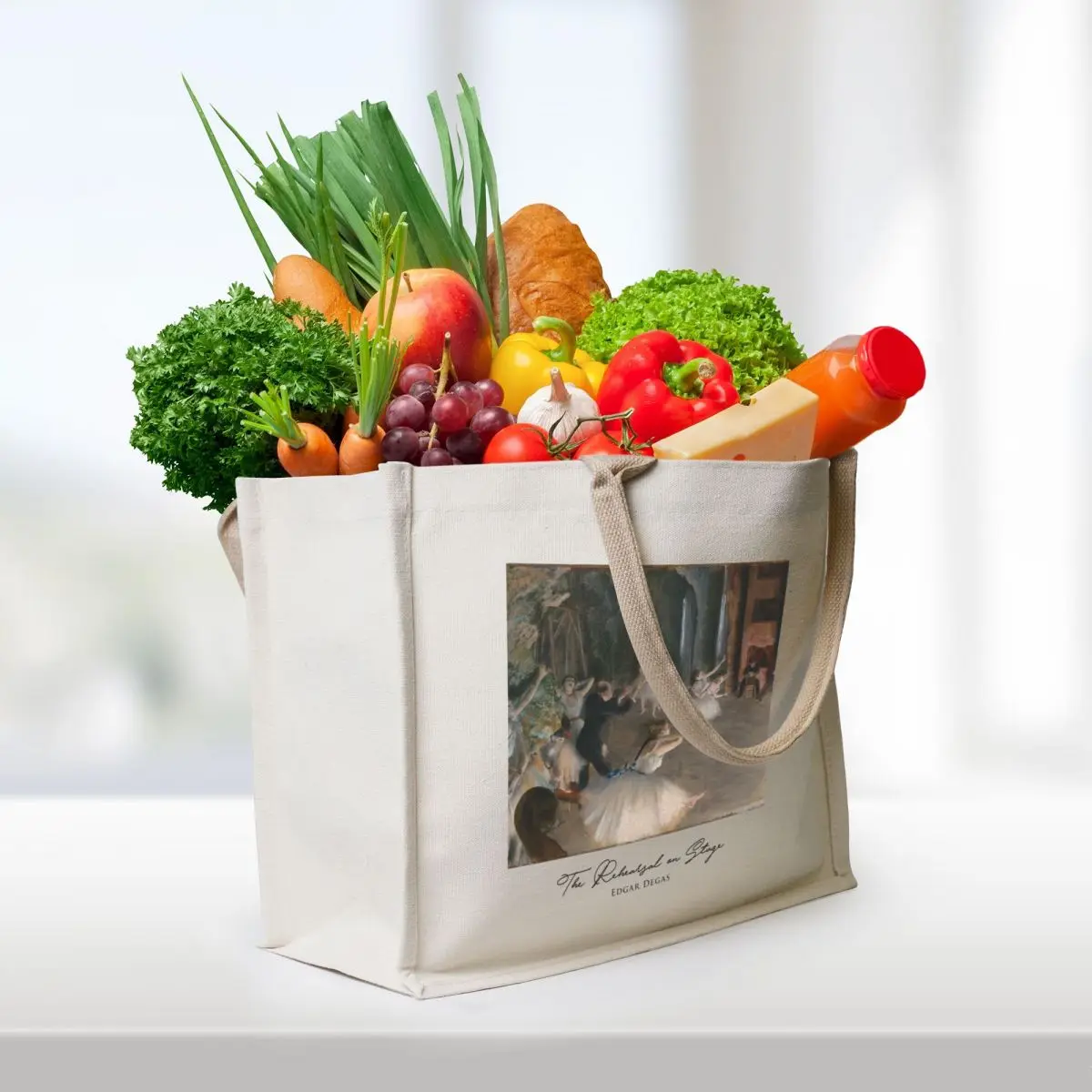 Dancers: The Rehearsal on Stage by Degas 1874 Tote Bag personalized tote supermarket folding bag Canvas bag for women