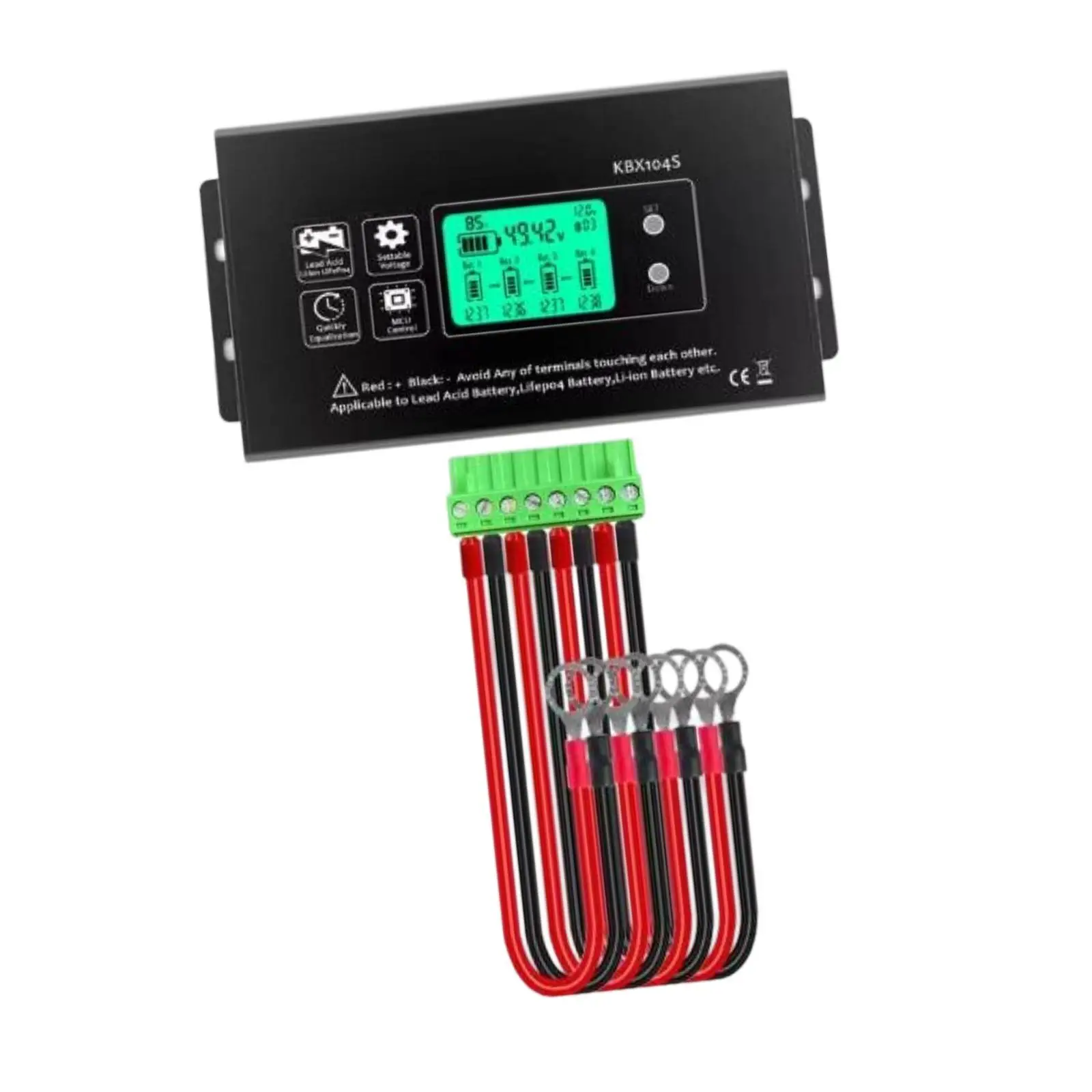 

Battery Equalizer 4x12V High Reliability Household Easy to Operate Practical Professional 48V Voltage Regulator LCD Display