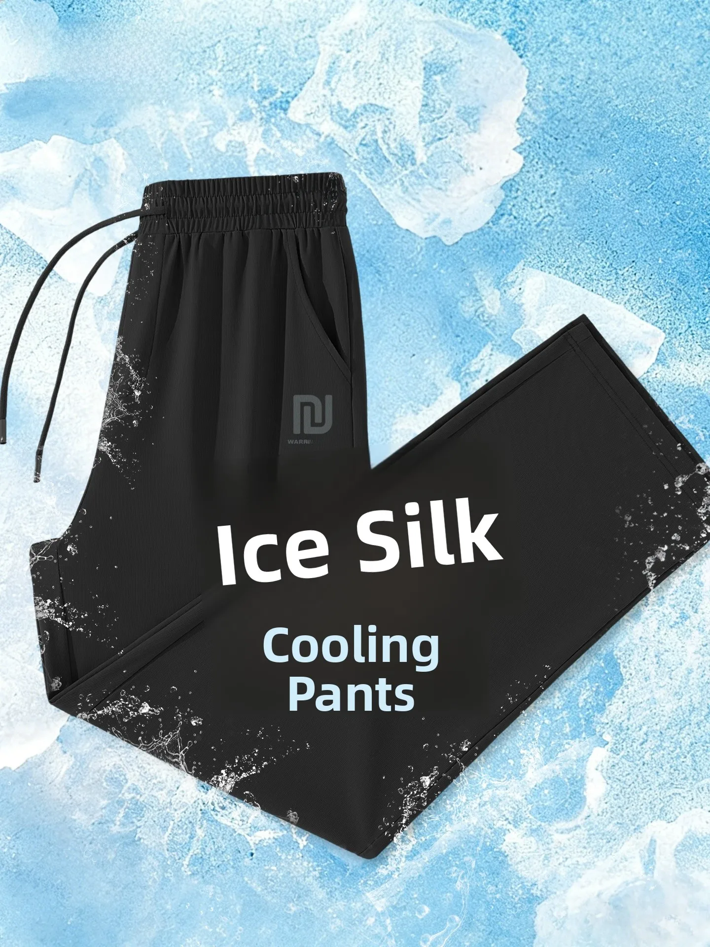 

Bla Ice Silk Men's Summer Outdoor Qui Dry Thin Casual Straight Leg Pants Comfortable Loose Fit Leisure Faionable