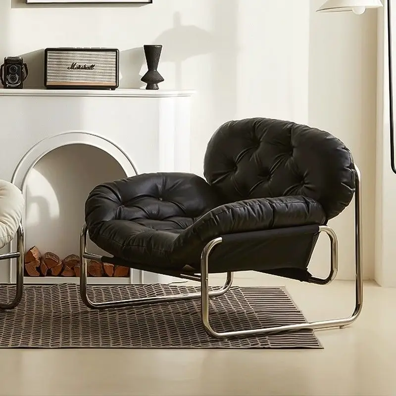 H2O Sofa Chair Minimalist Light Luxury Living Room Lazy Casual Lounge Cream Vintage Bauhaus Style Vintage Chair Warm Surround image 2
