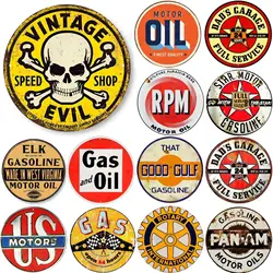 US Motor Oil Sign Vintage Round Metal Tin Sign Motor Oil Nostalgic Art Poster Retro Plate Garage Bar Pub Home Restaurant Decor