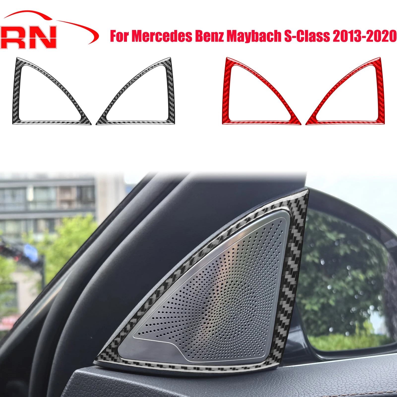 

For Mercedes Benz Maybach S-Class 2013-2020 Refit Carbon Fiber Car A-Pillar Horn Bezel Interior Decoration Accessories Stickers